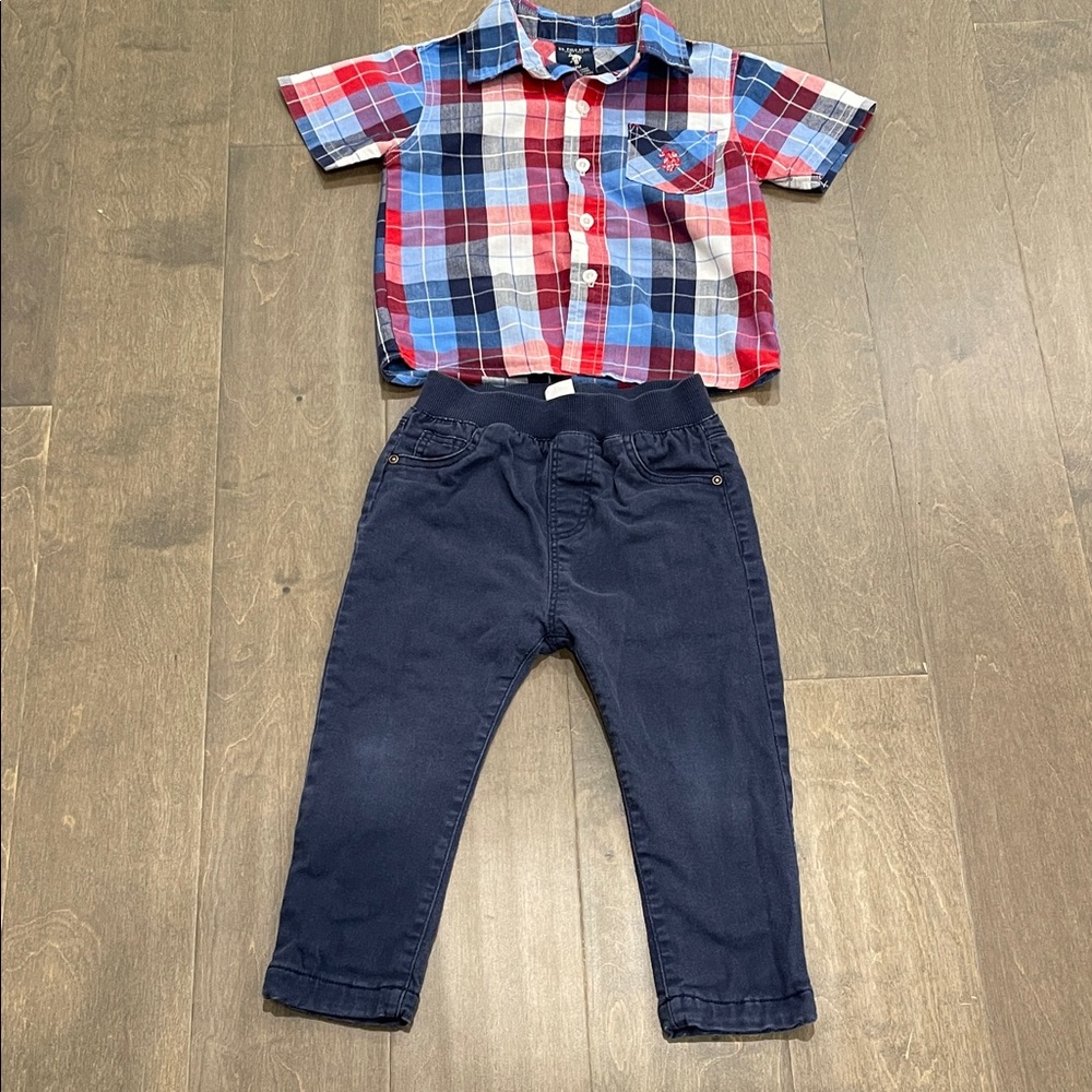 2pc Dress shirt and Pants outfit 18M